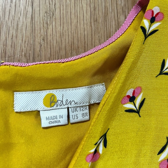 Boden Yellow Floral Midi Dress - Picture 4 of 12